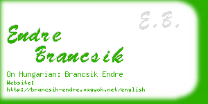 endre brancsik business card